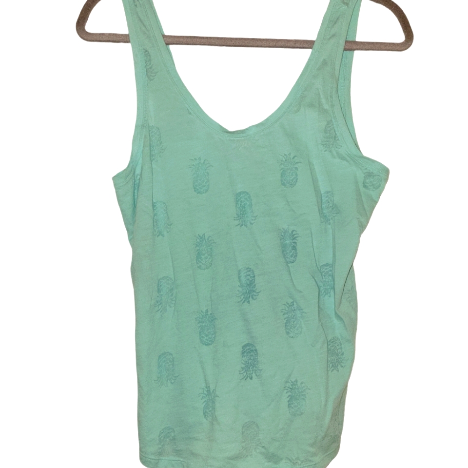 Victoria Secret, Tank Top, Turquoise, Pineapples All Over, Women's Xs